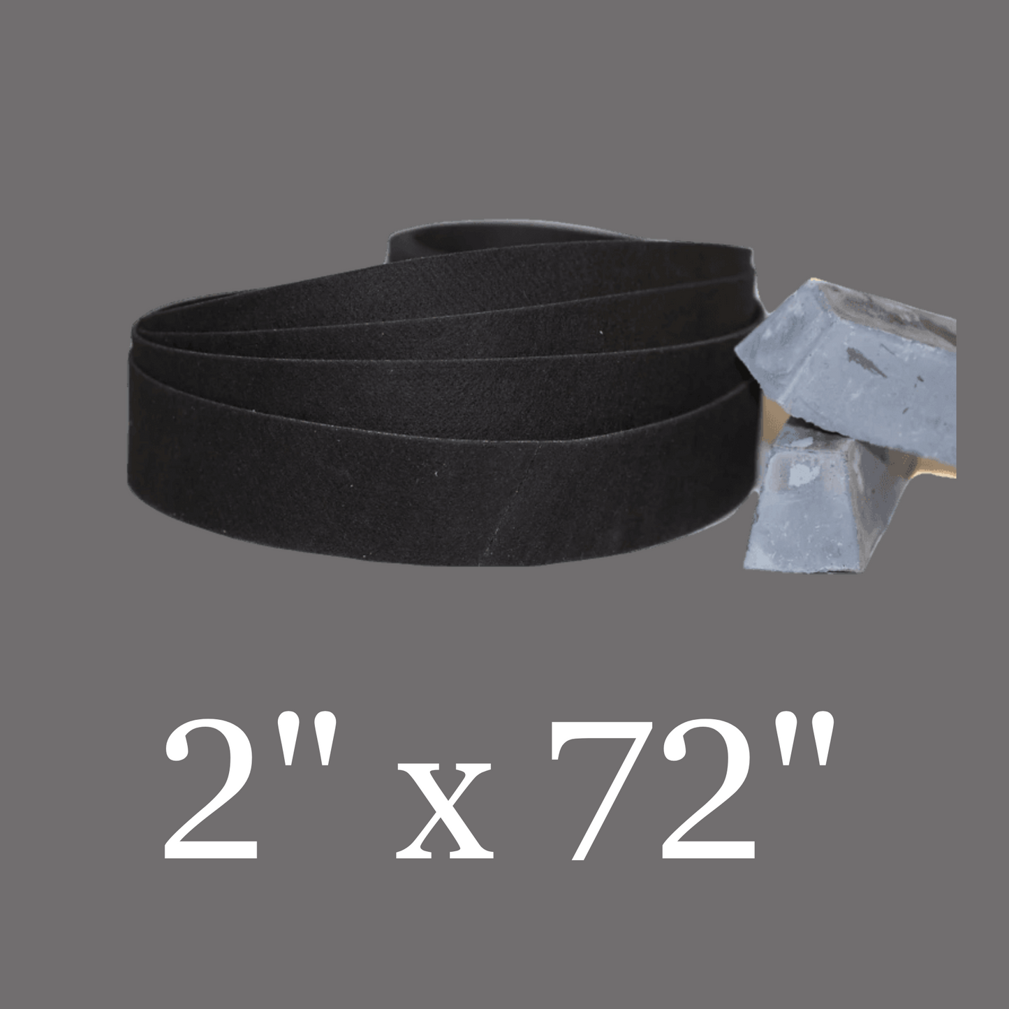 2” x 72” Black Felt Polishing Belt