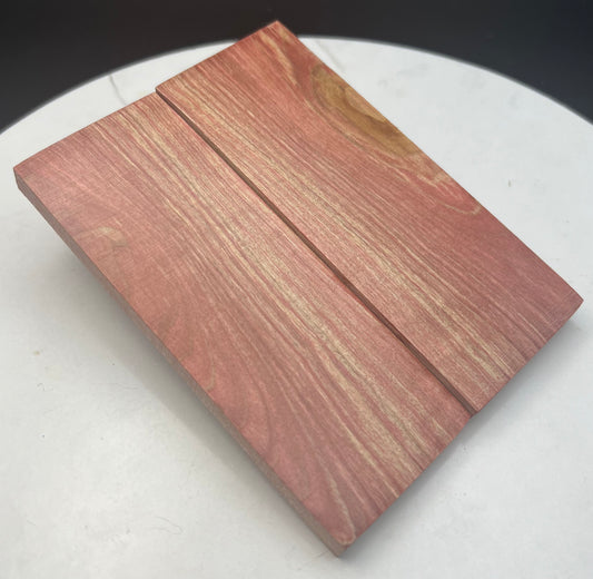 Stabilized Curly Maple knife Scales Red Wine