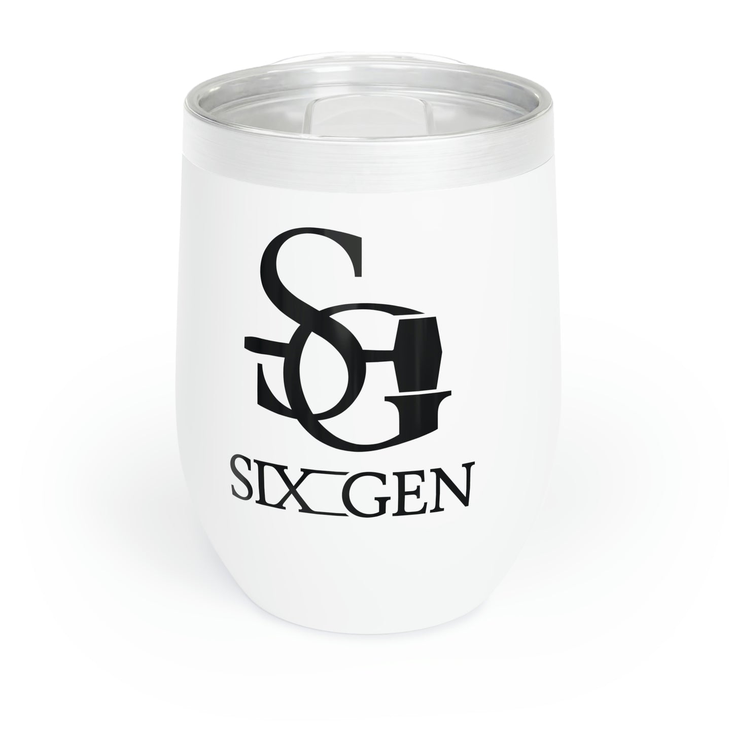 White Chill Wine Tumbler with Six-Gen Black logo
