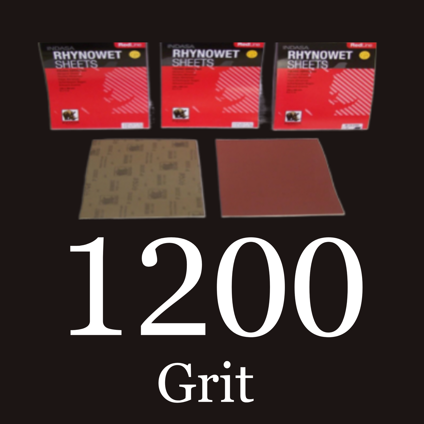 Indasa Redline Rhynowet Sheets Wet/ Dry Sandpaper 50 Pack 1200 Grit