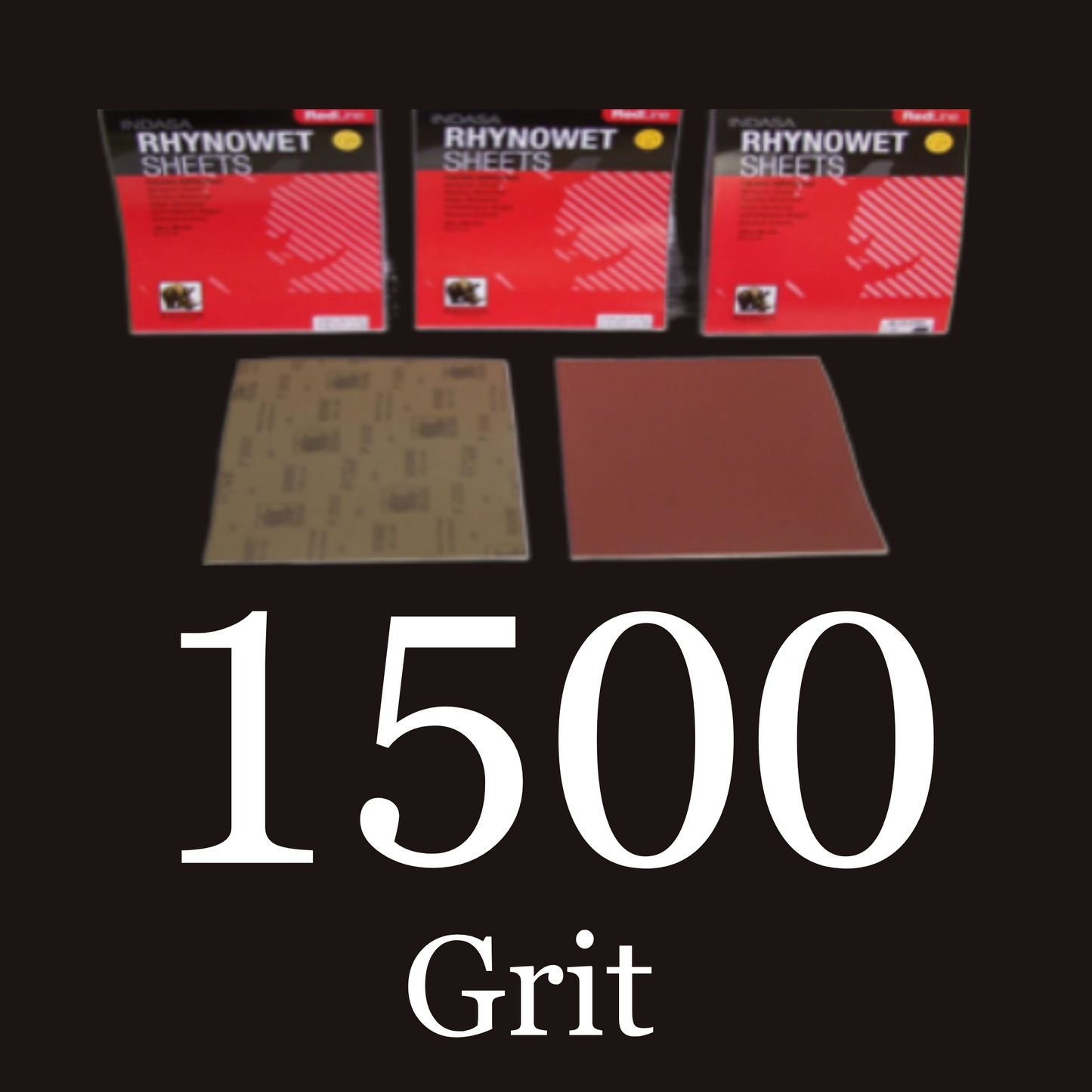 Indasa Redline Rhynowet Sheets Wet/ Dry Sandpaper 50 Pack 1500 Grit