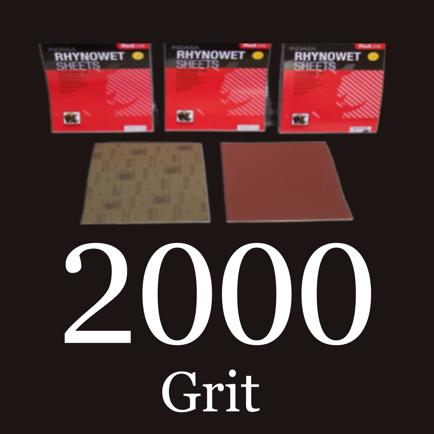Indasa Redline Rhynowet Sheets Wet/ Dry Sandpaper 50 Pack 2000 Grit