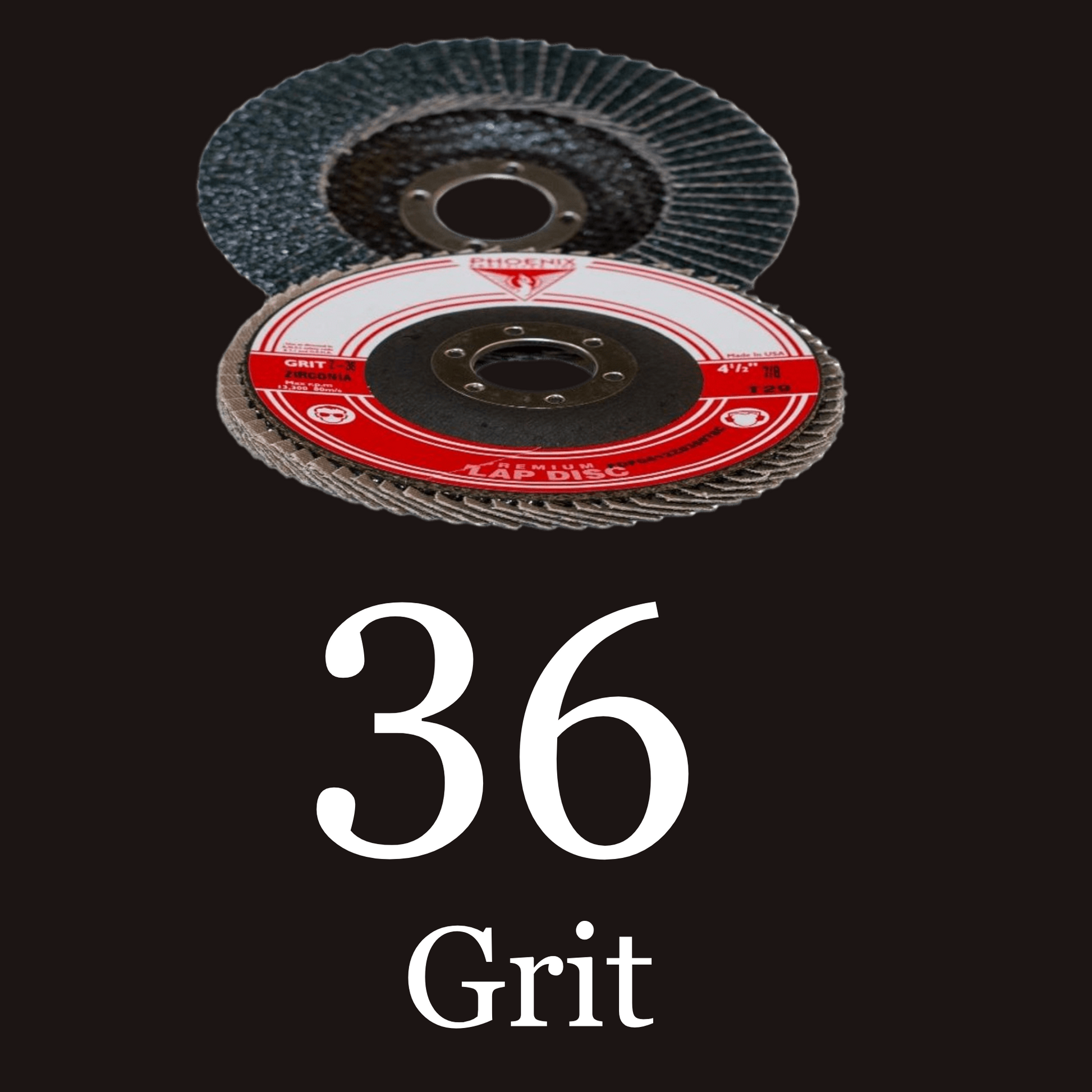  5” x 7/8” - Zirconia Grinder Flap Discs 36 Grit