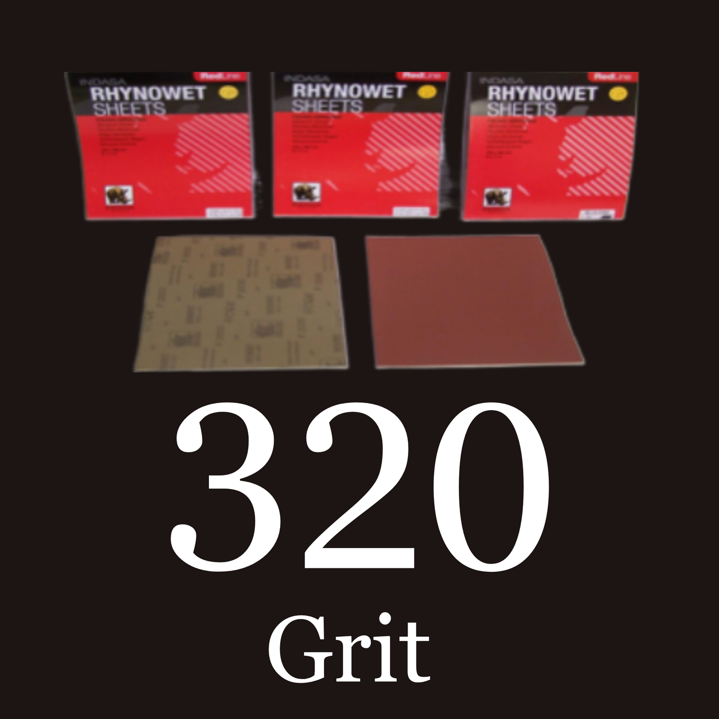 Indasa Redline Rhynowet Sheets Wet/ Dry Sandpaper 50 Pack 320 Grit