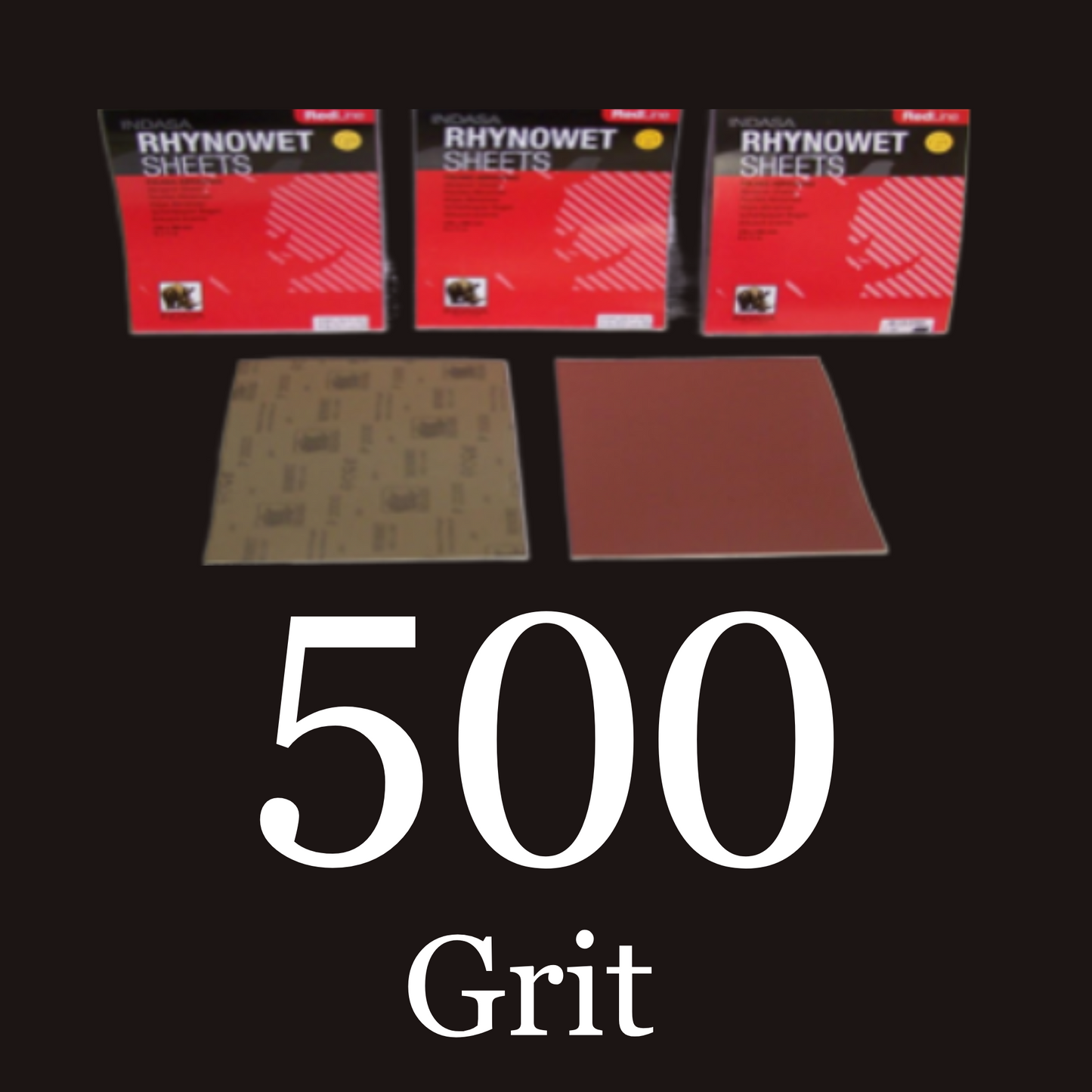 Indasa Redline Rhynowet Sheets Wet/ Dry Sandpaper 50 Pack 500 Grit