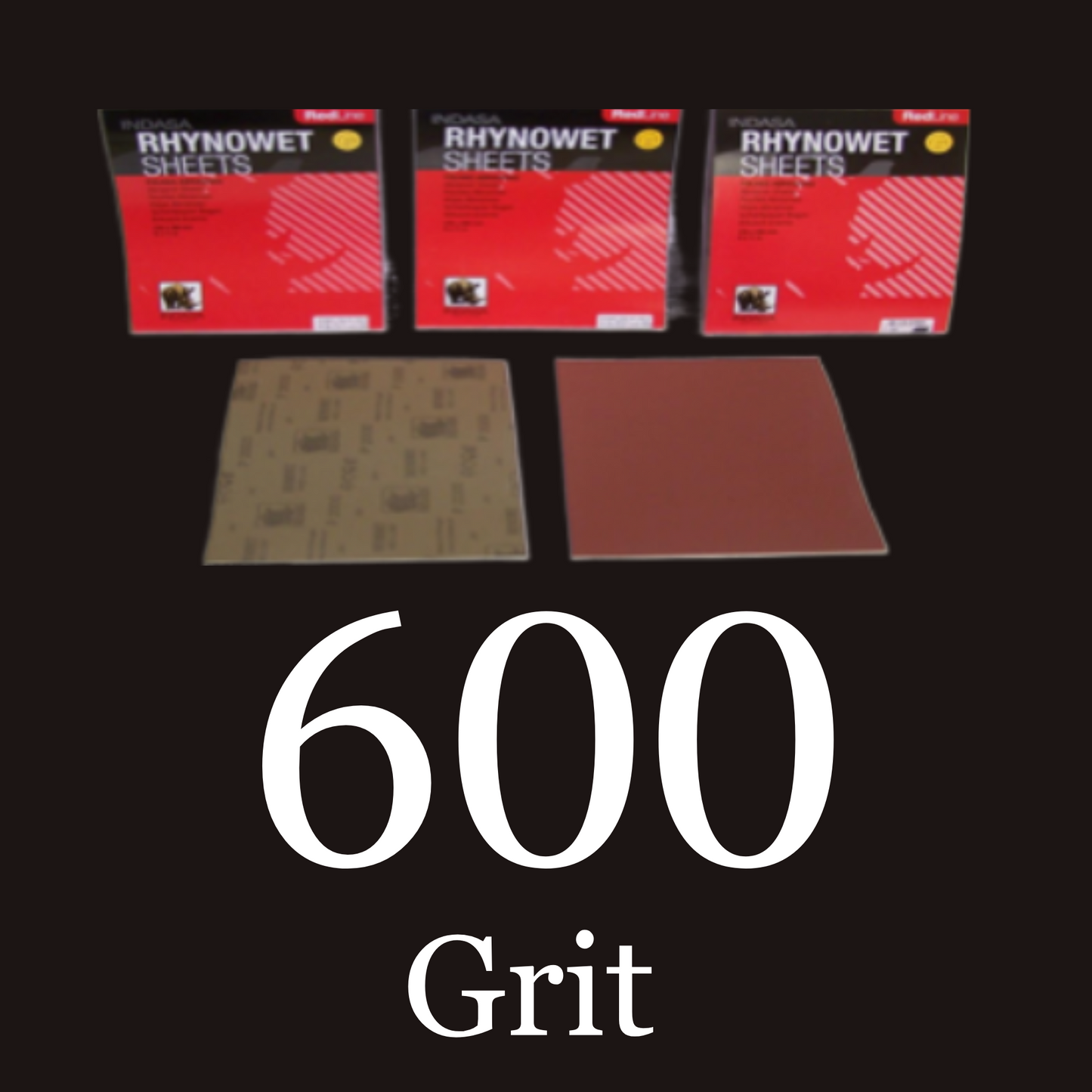Indasa Redline Rhynowet Sheets Wet/ Dry Sandpaper 50 Pack 600 Grit