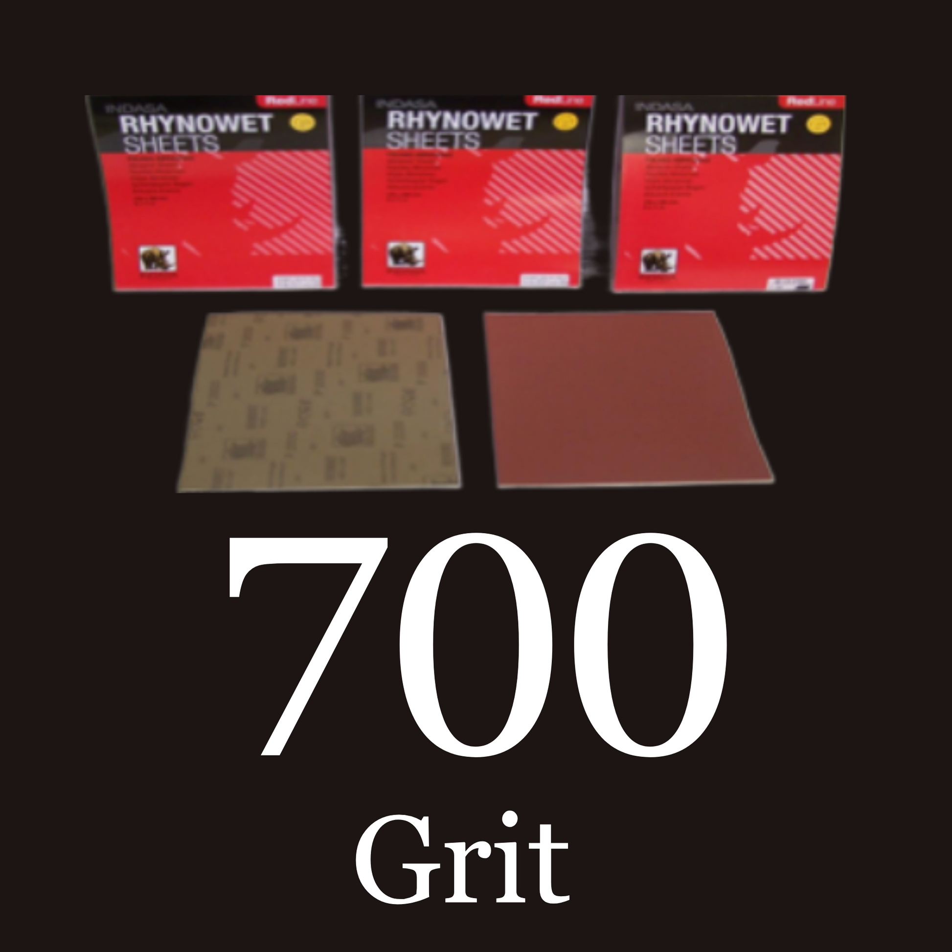 Indasa Redline Rhynowet Sheets Wet/ Dry Sandpaper 50 Pack 700 Grit