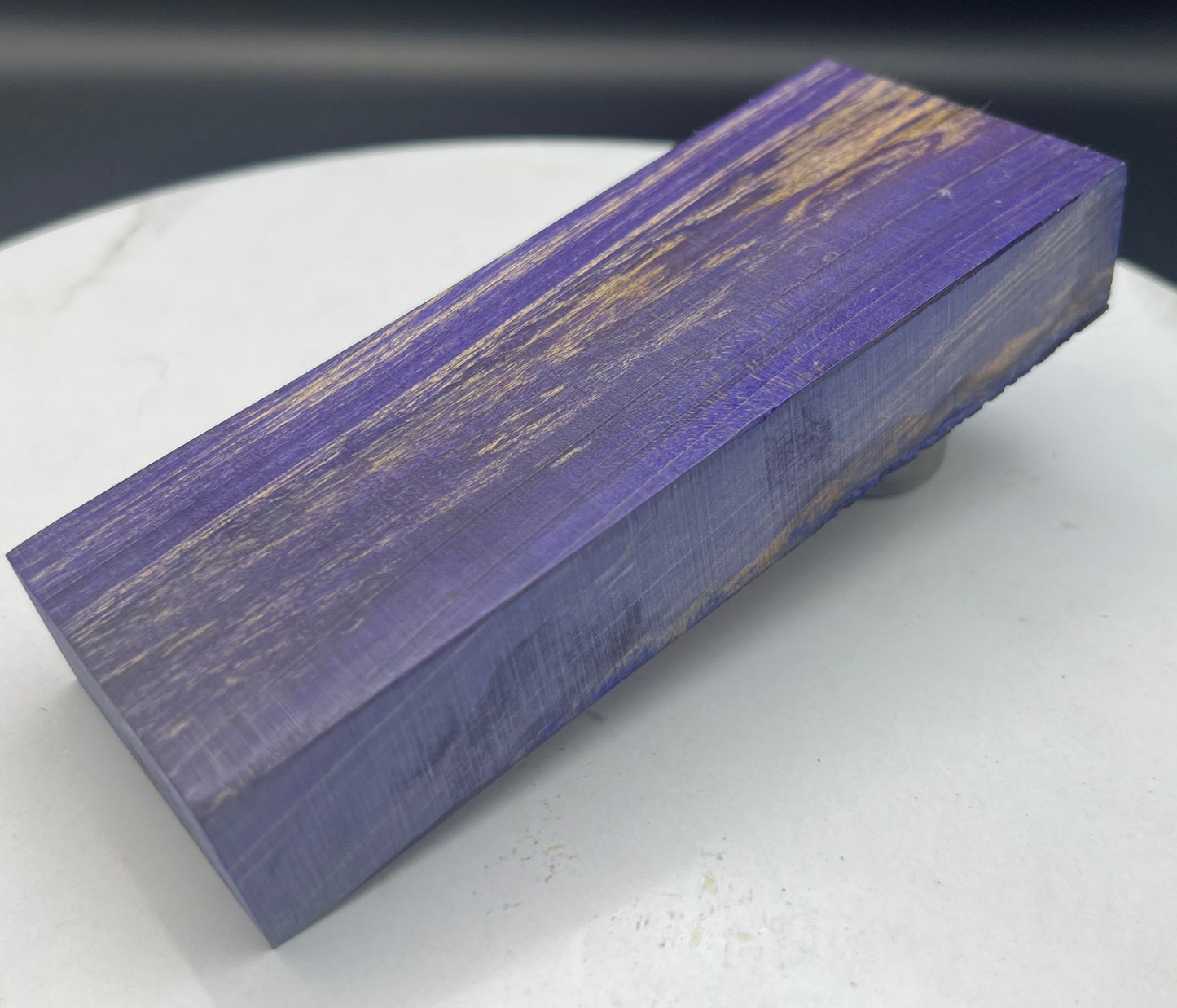 Stabilized Curly Maple Knife Block Purple