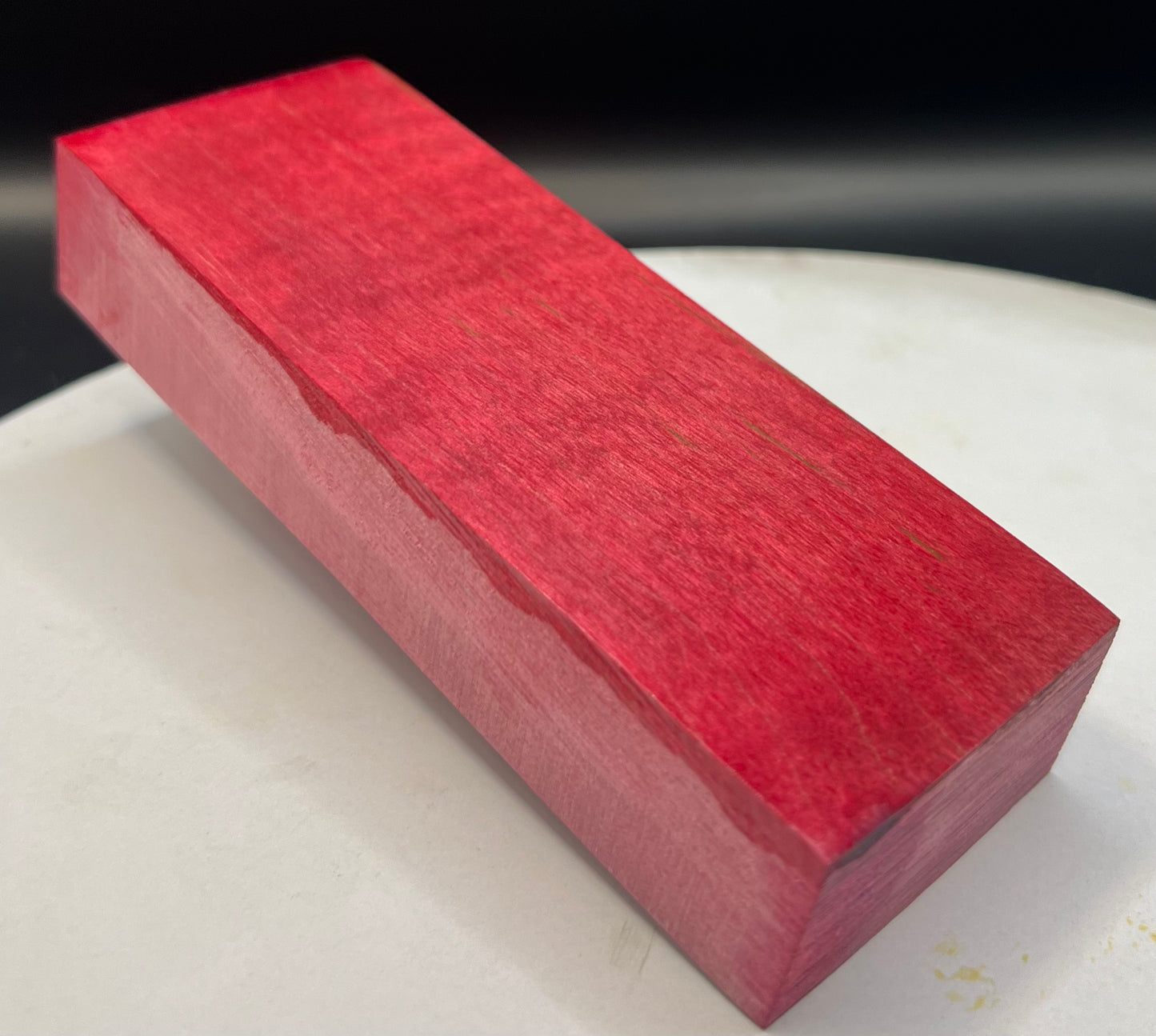 Stabilized Curly Maple Knife Block Red