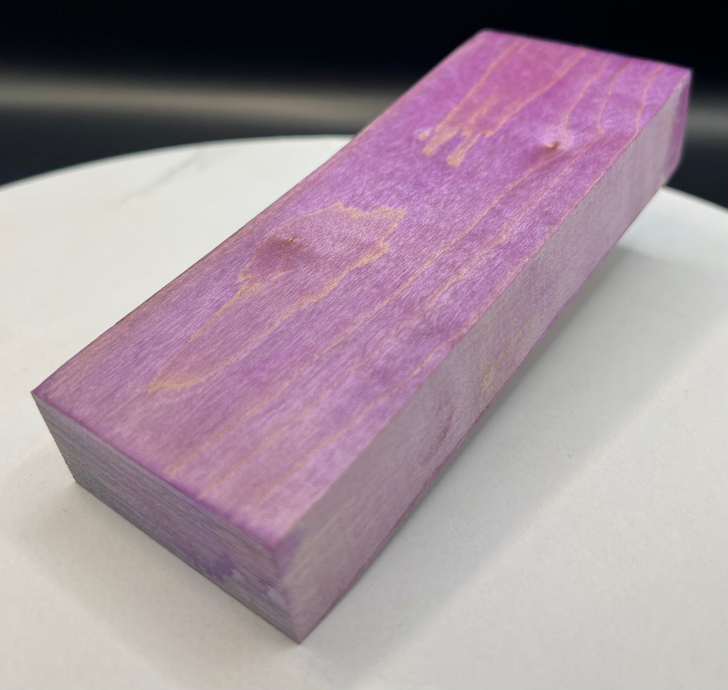 Stabilized Curly Maple Knife Block Light Purple