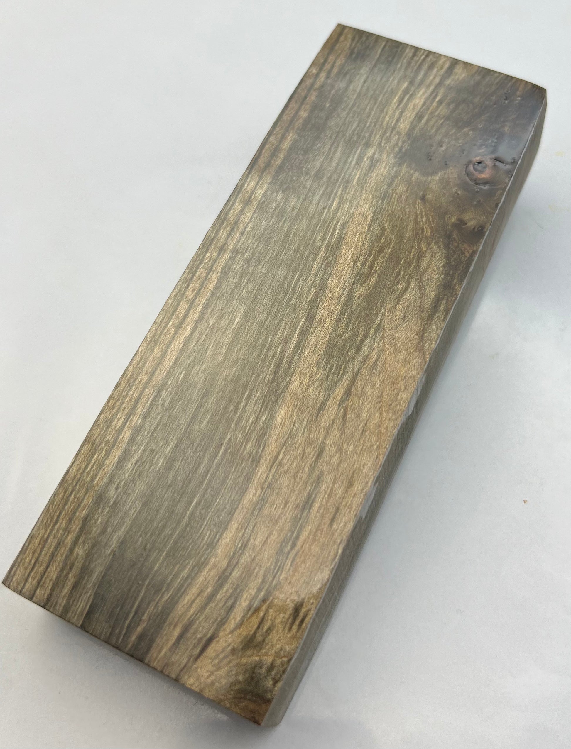 Stabilized Curly Maple Knife Block Light Gray