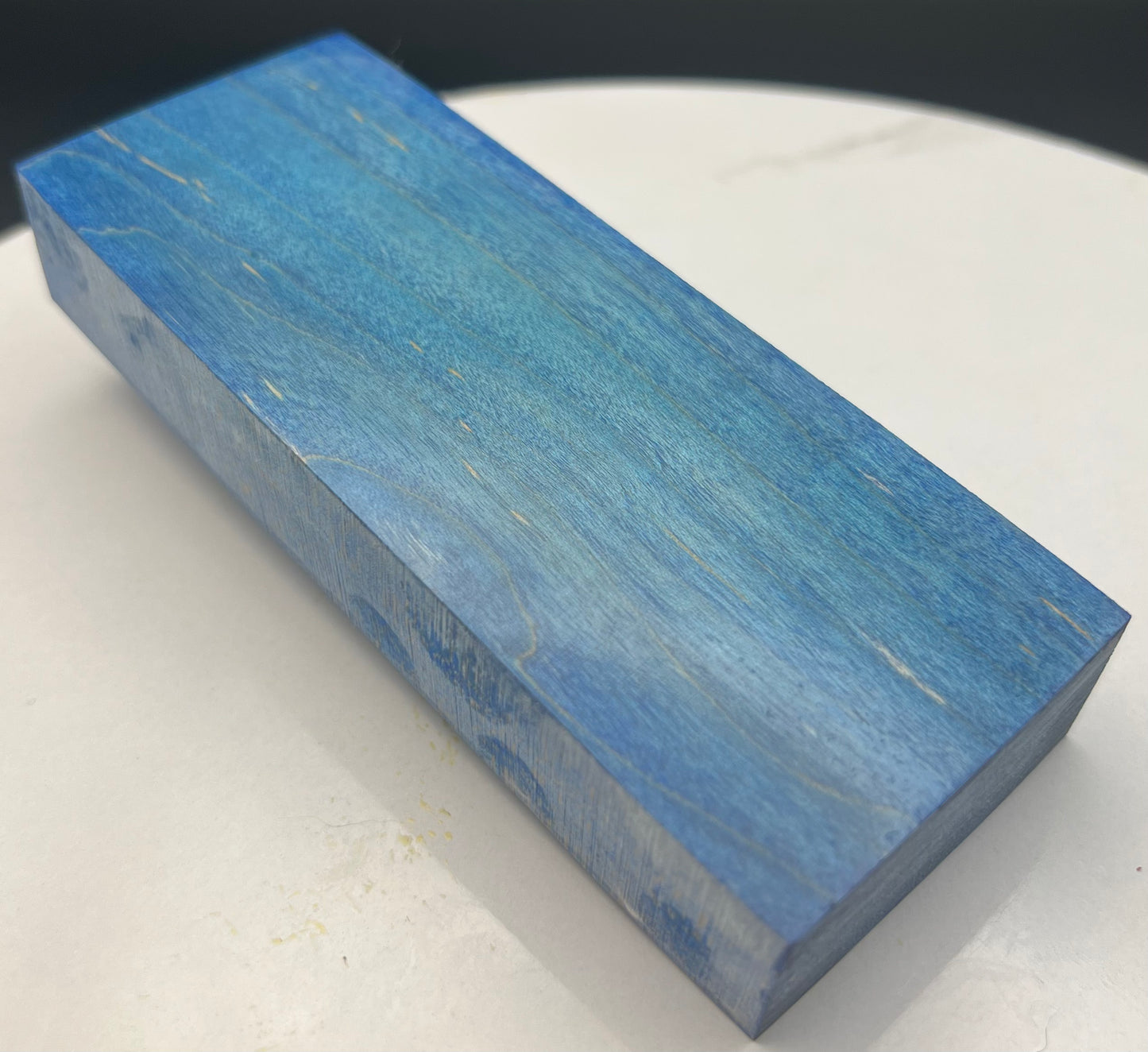 Stabilized Curly Maple Knife Block Dark Blue