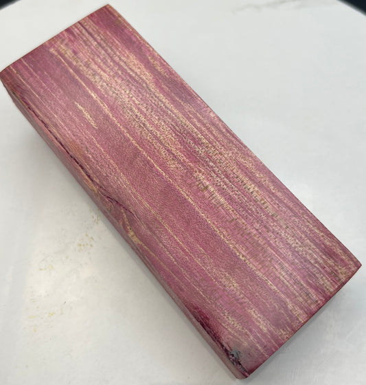 Stabilized Curly Maple Knife Block Light Pink/ Purple