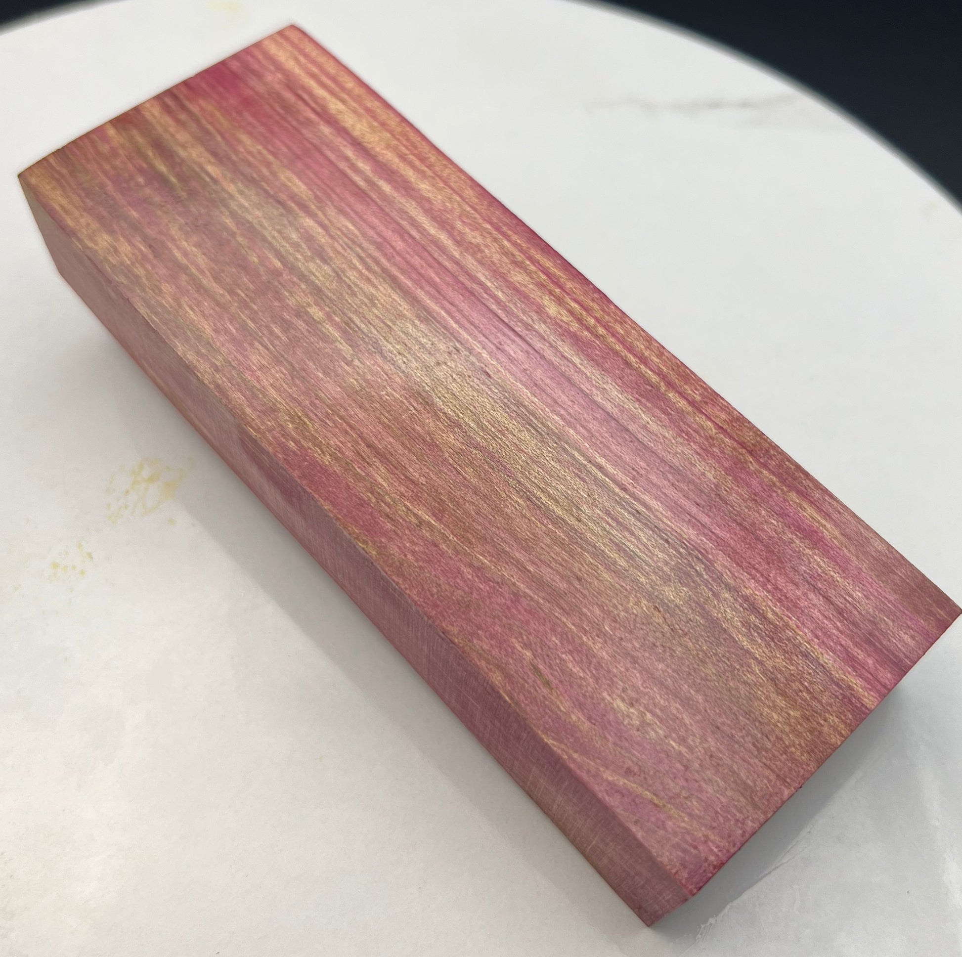 Stabilized Curly Maple Knife Block Light Pink/ Purple