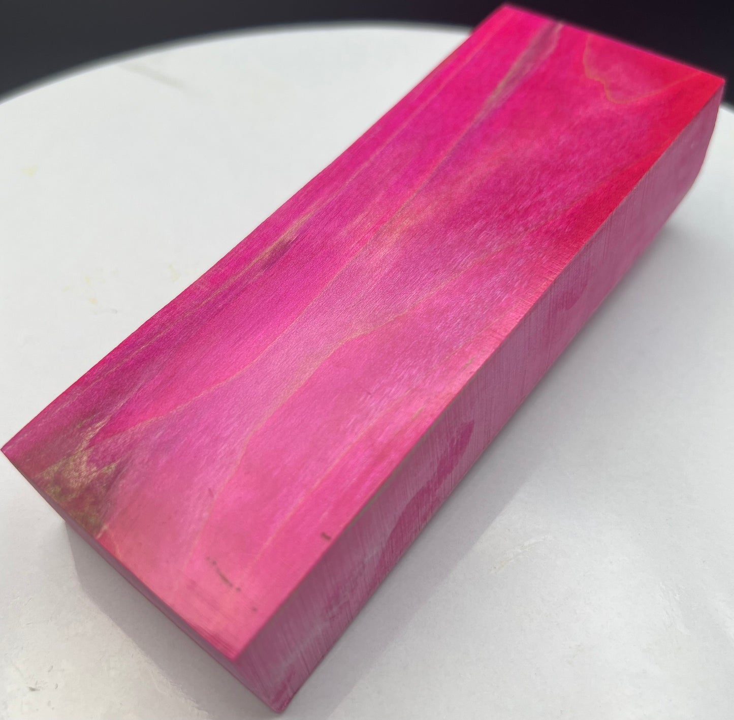 Stabilized Curly Maple Knife Block Hot Pink