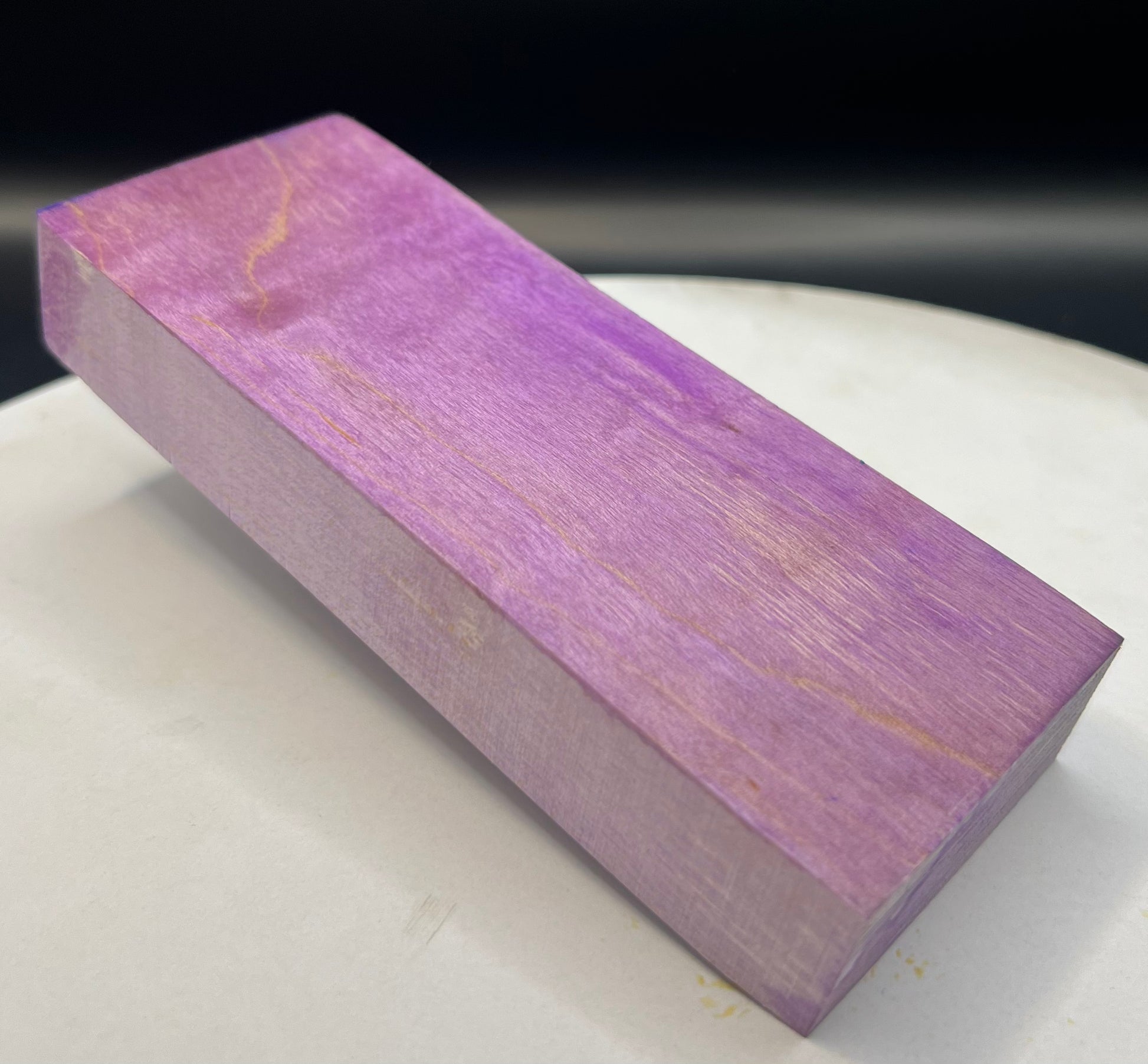 Stabilized Curly Maple Knife Block Light Purple