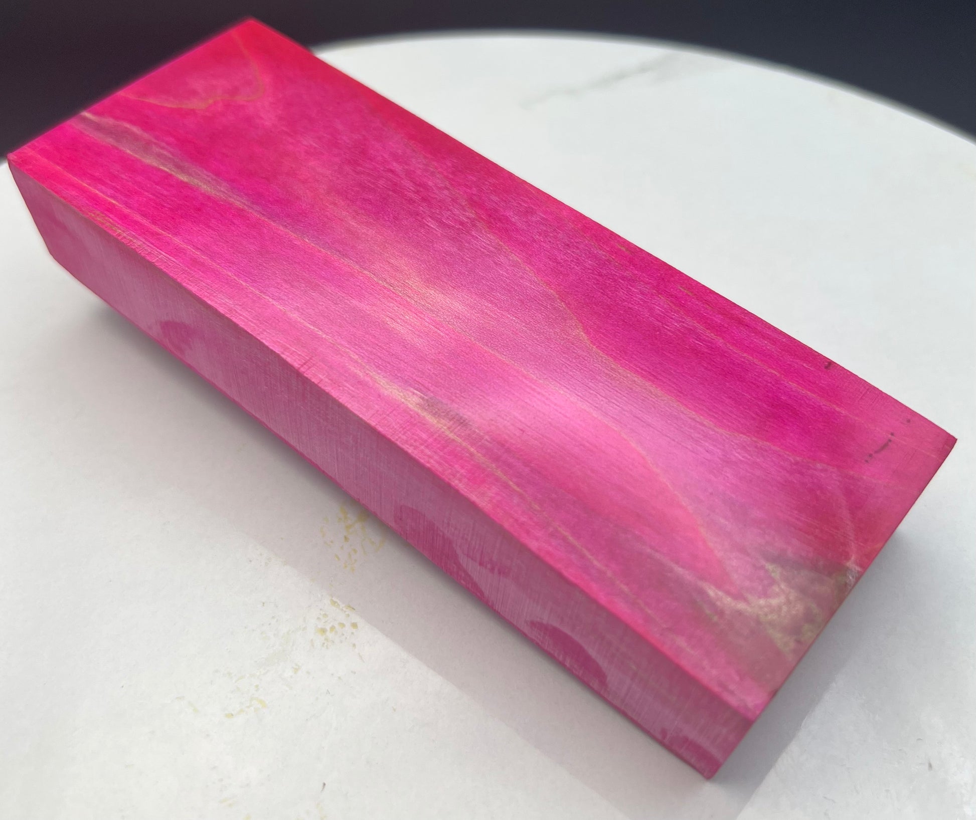 Stabilized Curly Maple Knife Block Hot Pink