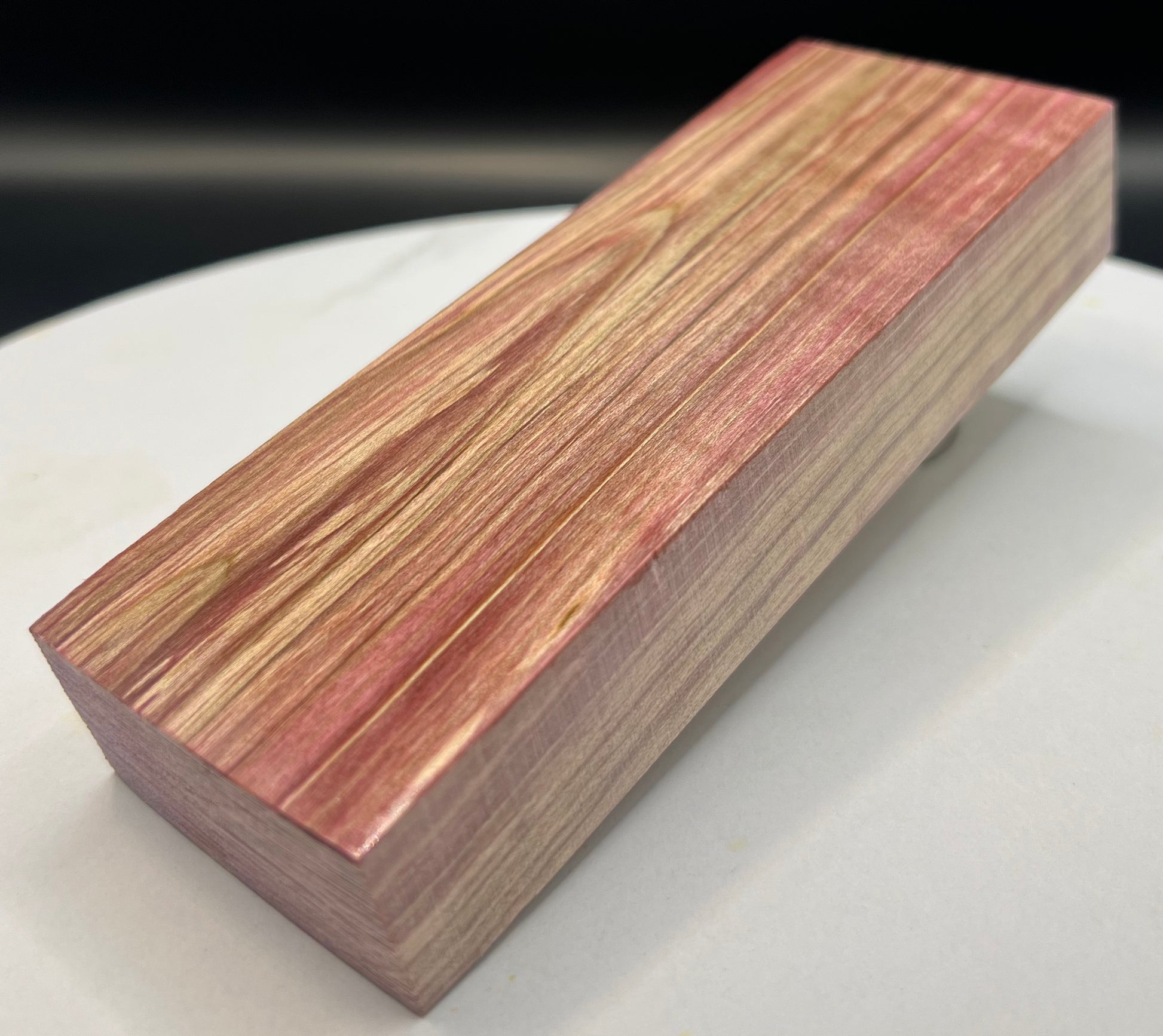 Stabilized Curly Maple Knife Block Red Wine