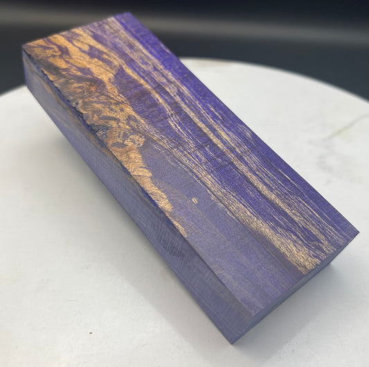 Stabilized Curly Maple Knife Block Purple