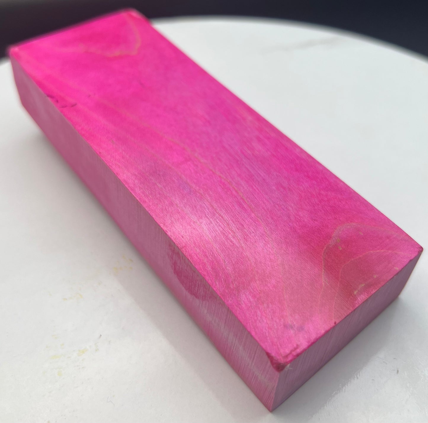 Stabilized Curly Maple Knife Block Hot Pink