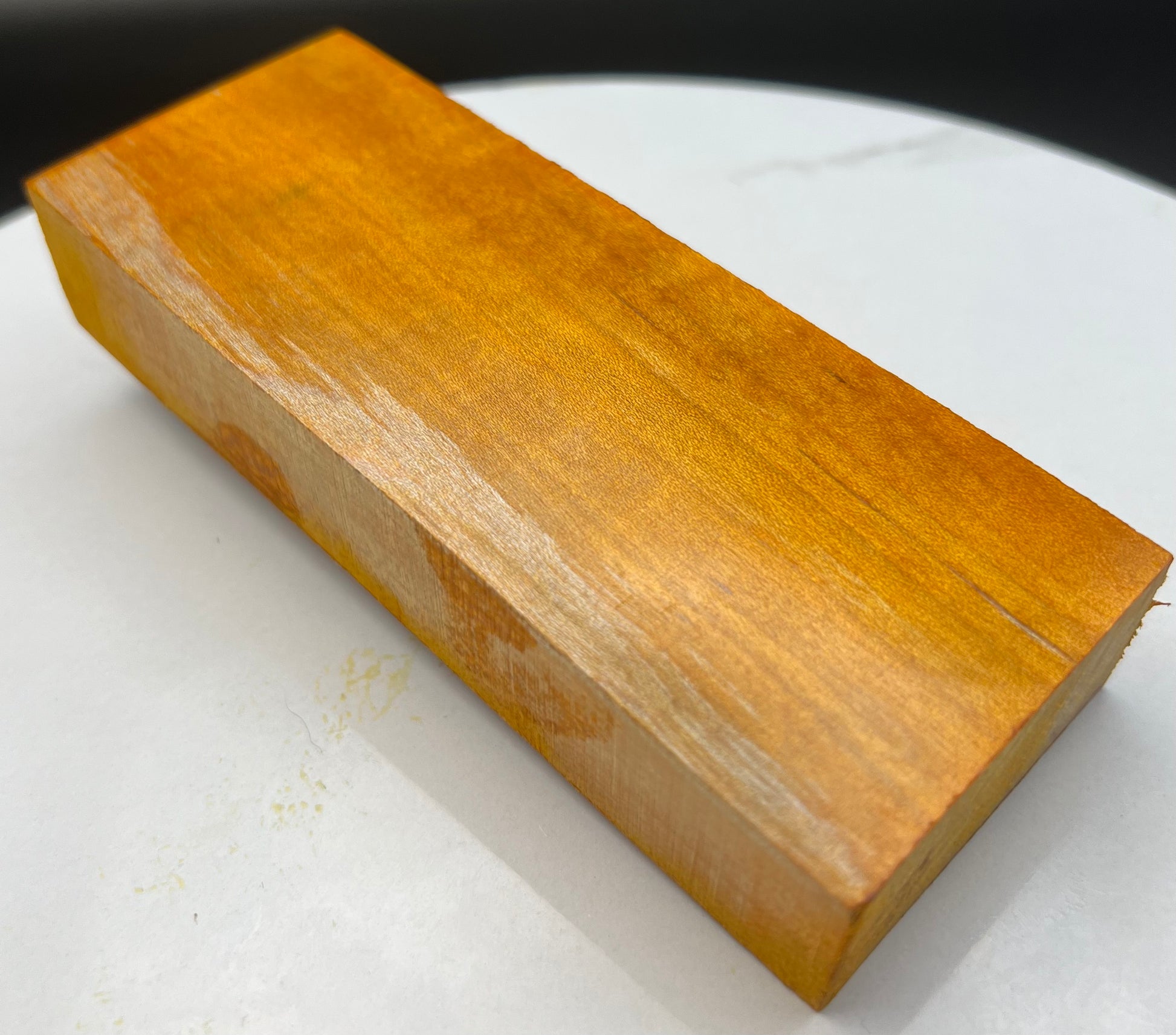 Stabilized Curly Maple Knife Block Orange