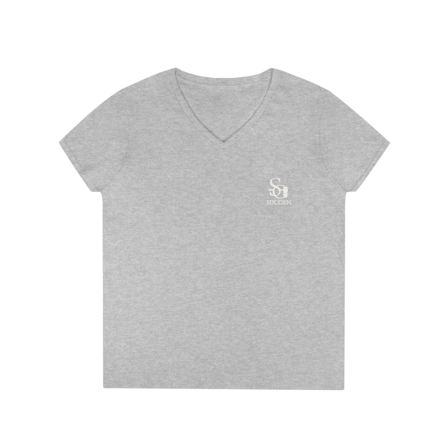 Six-Gen logo Ladies V Neck T Shirt