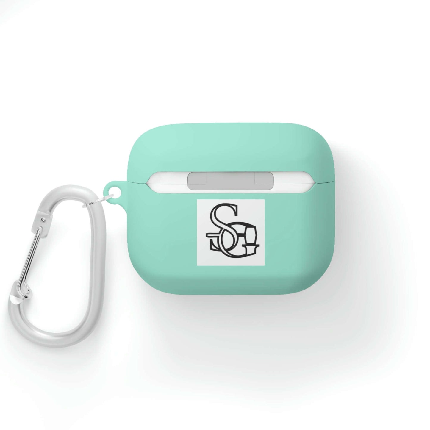 Air Pod Case with teal cover with Six-Gen Forge Logo