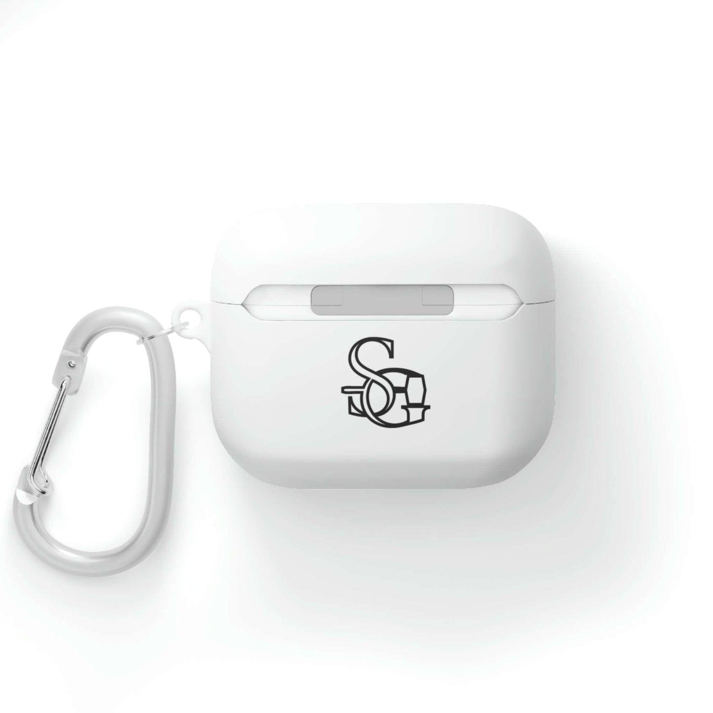 Air Pod Case with white cover with Six-Gen Forge Logo