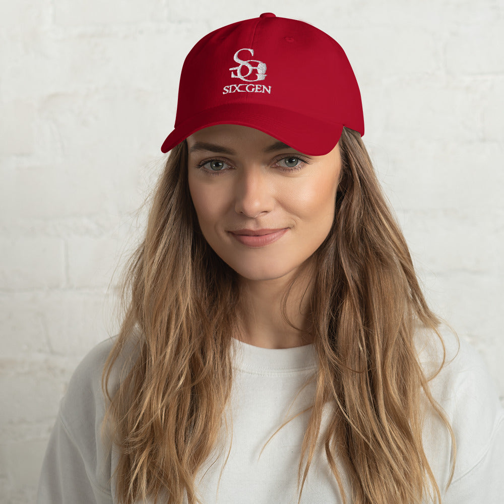 Red hat with six gen white logo